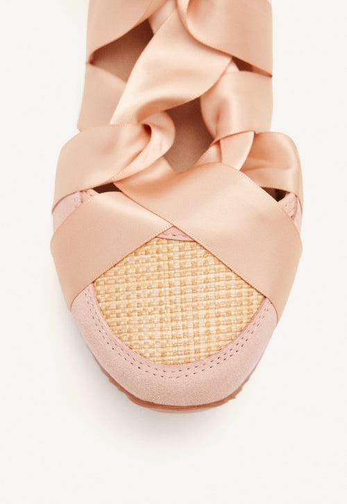 ZAPATILLAS ABIERTAS PIEL CUÑA RAFIA CORNVILLE