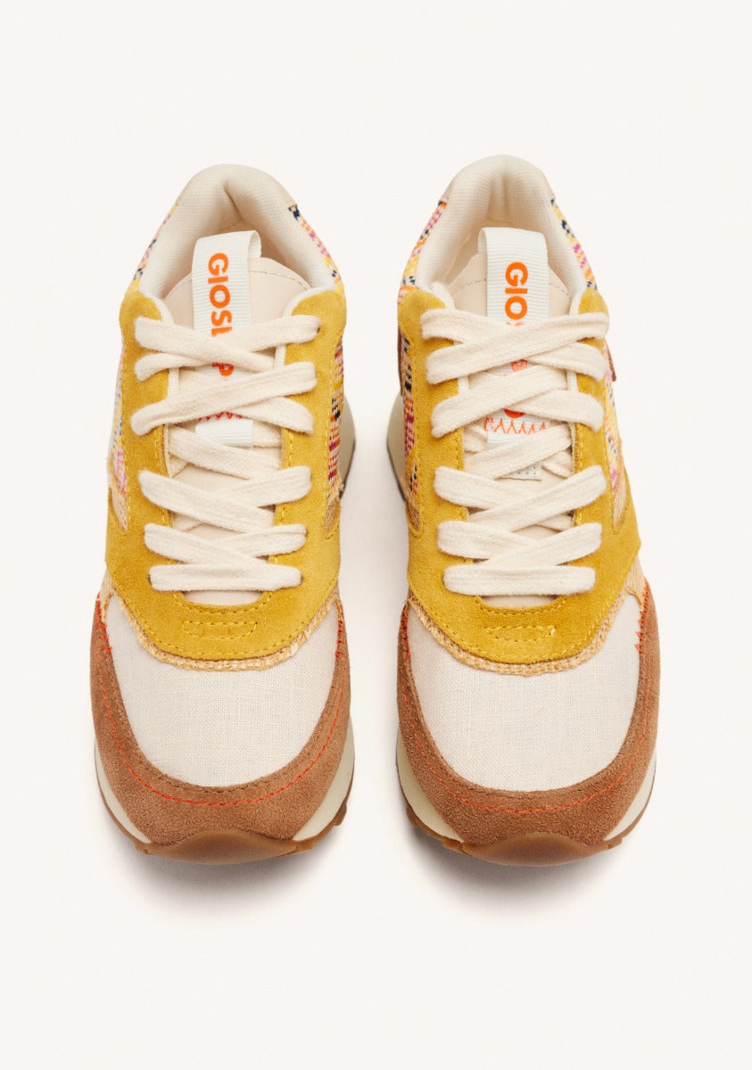 SNEAKERS PELLE CON ZEPPA E STAMPA RAFIA MORRILL