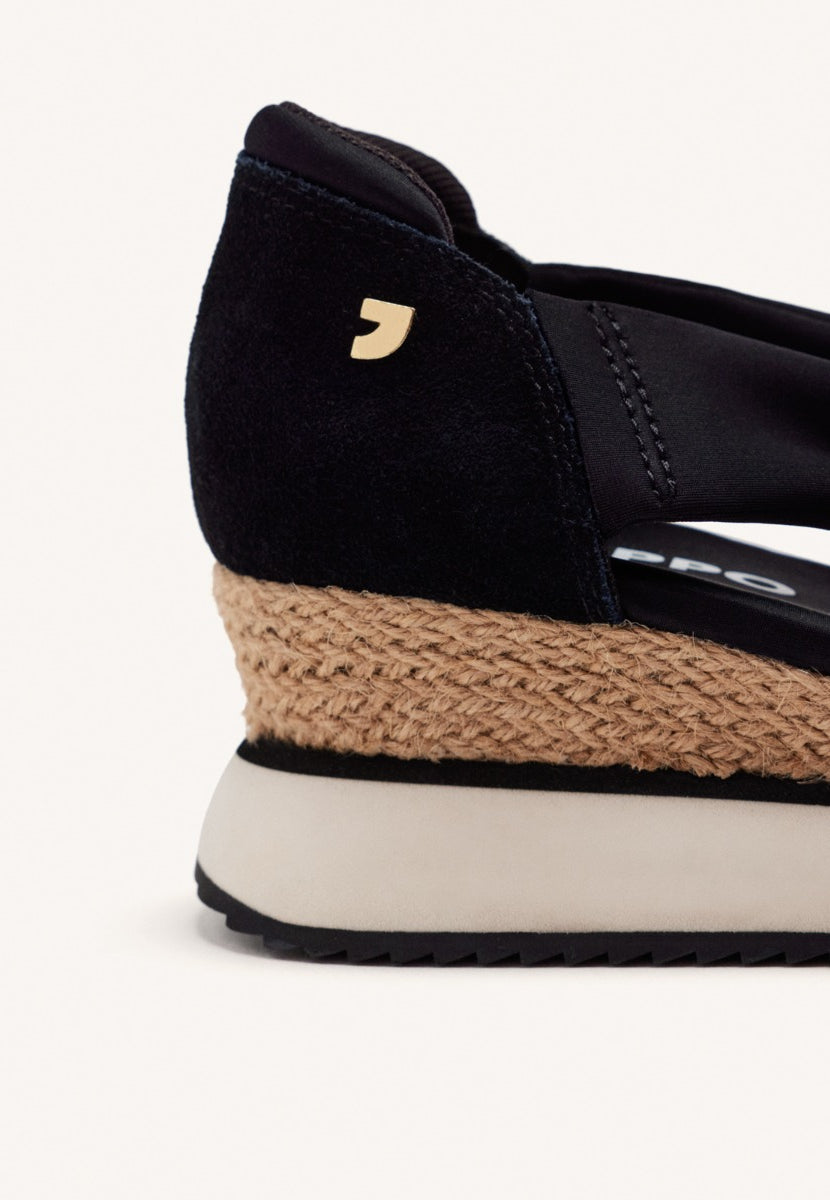 ZAPATILLAS ABIERTAS PIEL CUÑA RAFIA DARLINGTON