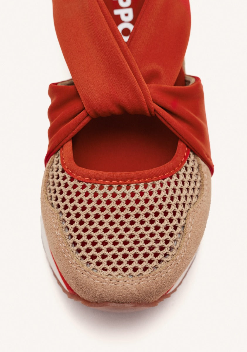 OPEN LEATHER WEDGE RAFFIA SNEAKERS DARLINGTON