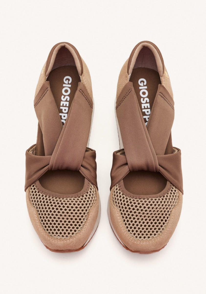 OPEN LEATHER WEDGE RAFFIA SNEAKERS DARLINGTON