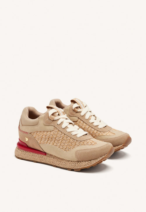SNEAKERS PELLE CON ZEPPA IN RAFIA HARDING