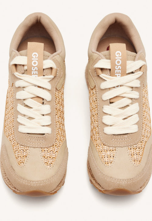 SNEAKERS PELLE CON ZEPPA IN RAFIA HARDING