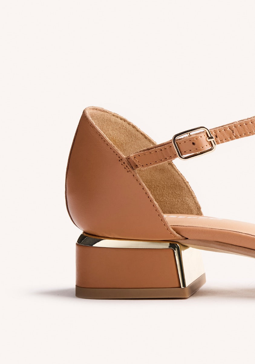 BALLERINE CON CINTURINI E TACCO PELLE FLETCHER