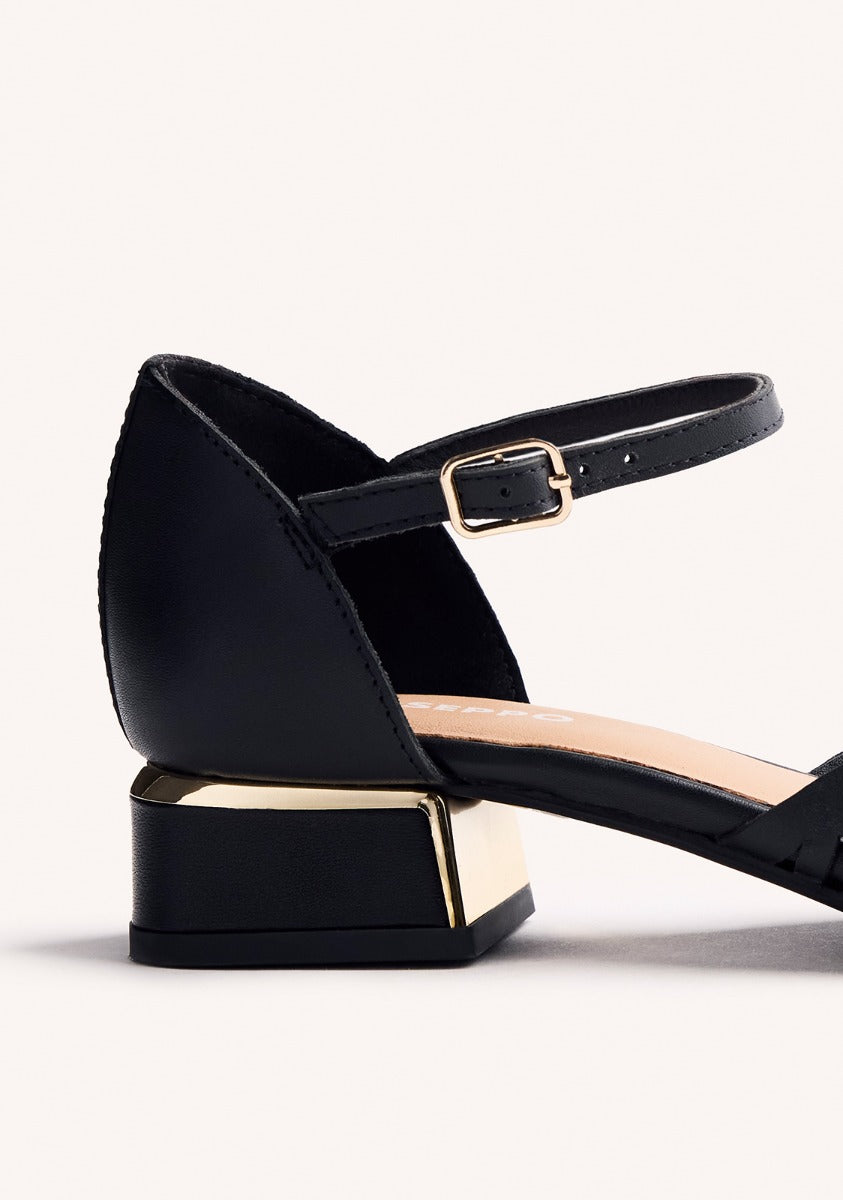 BALLERINE CON CINTURINI E TACCO PELLE FLETCHER