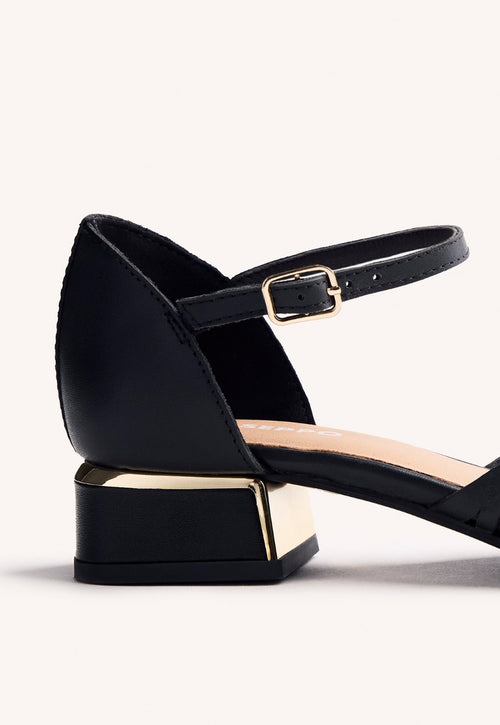 LEATHER HEEL STRAPPY BALLET FLATS FLETCHER