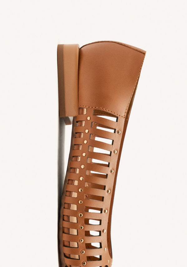 STUDDED LEATHER BALLET FLATS KENOSHA