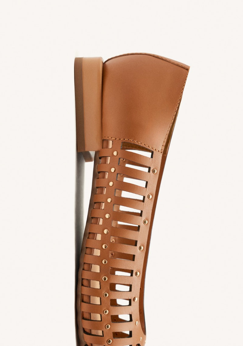 STUDDED LEATHER BALLET FLATS KENOSHA