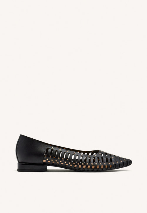 STUDDED LEATHER BALLET FLATS KENOSHA