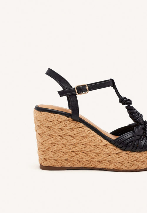 SANDALIAS PIEL CUÑA YUTE CASTINE