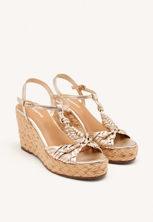 SANDALIAS PIEL CUÑA YUTE CASTINE