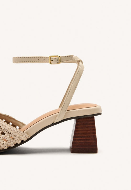 SANDALES À TALON CUIR TRESSÉ BURNSIDE