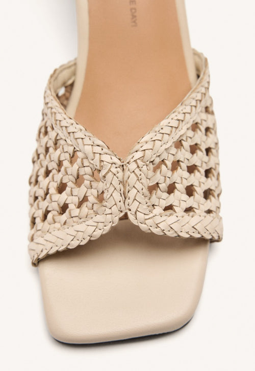 SANDALES À TALON CUIR TRESSÉ BURNSIDE