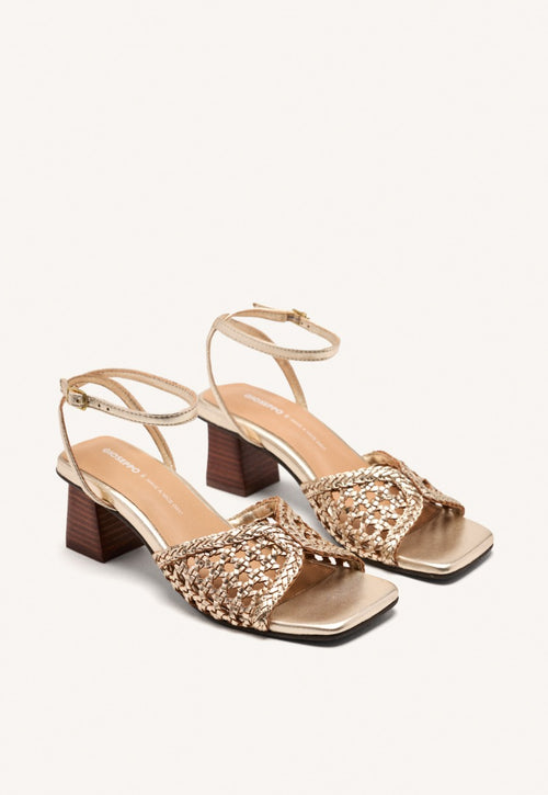 SANDALES À TALON CUIR TRESSÉ BURNSIDE