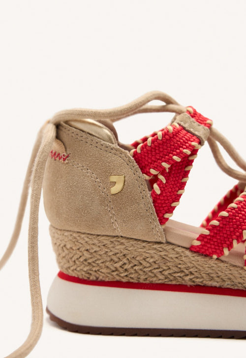 ZAPATILLAS ABIERTAS PIEL CUÑA RAFIA GRISWOLD