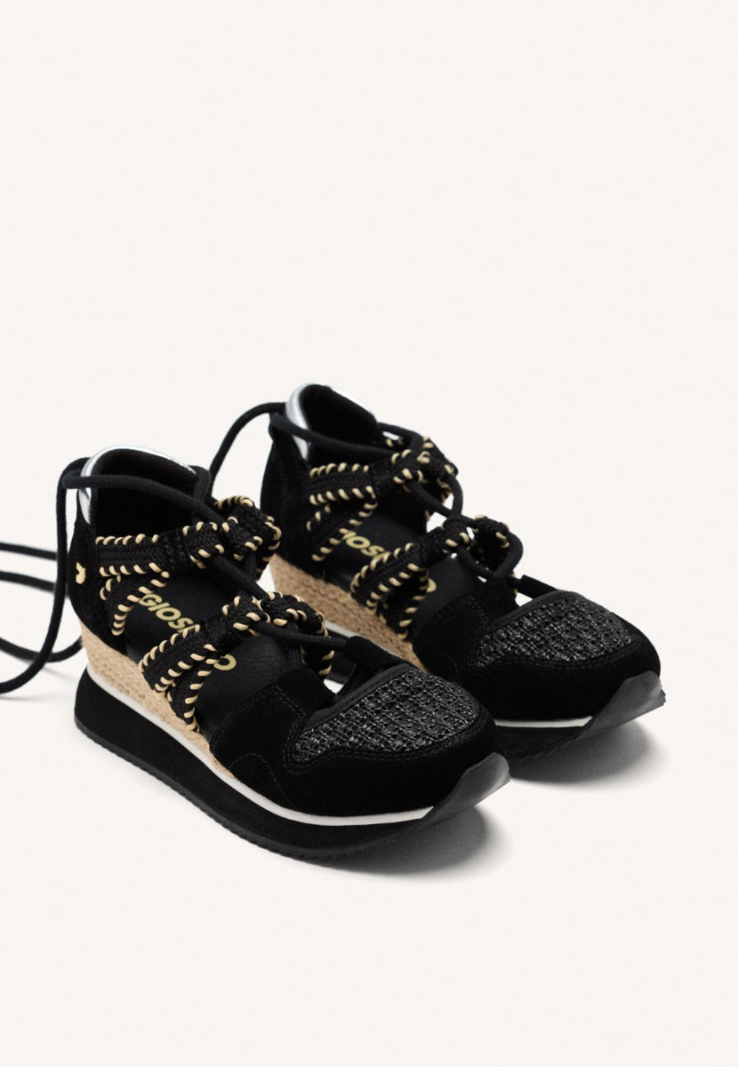 ZAPATILLAS ABIERTAS PIEL CUÑA RAFIA GRISWOLD