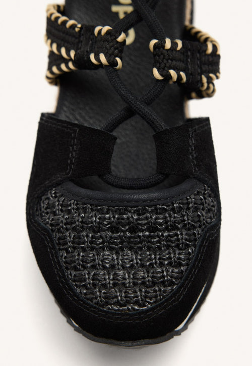 ZAPATILLAS ABIERTAS PIEL CUÑA RAFIA GRISWOLD