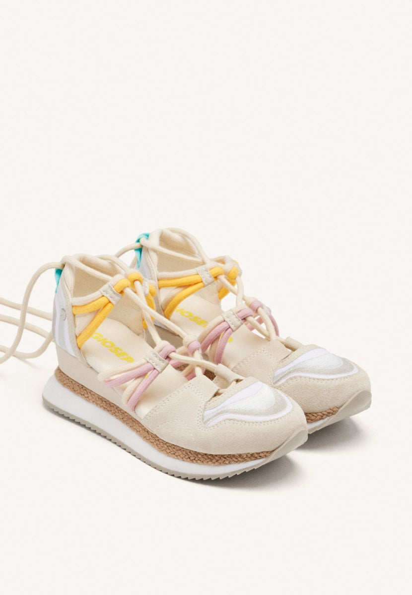 ZAPATILLAS ABIERTAS PIEL CUÑA RAFIA BRIDPORT