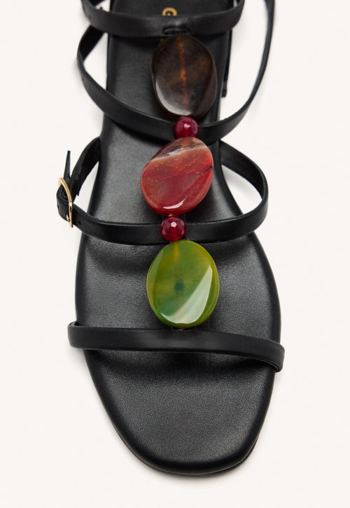 SANDALIAS PIEL ABALORIOS NORRIE