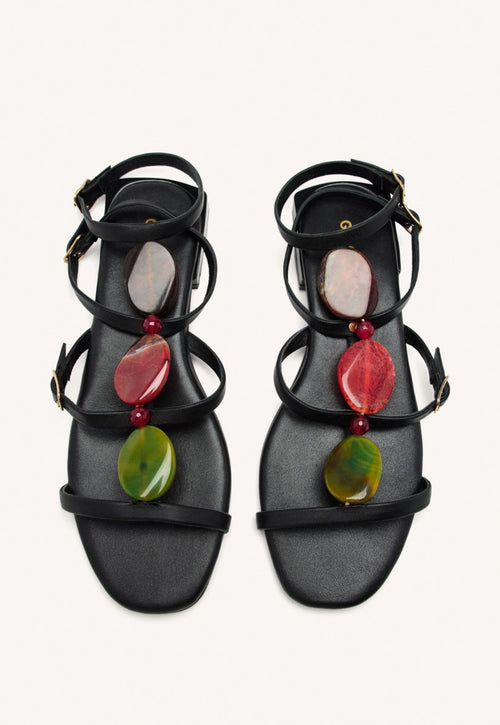 SANDALIAS PIEL ABALORIOS NORRIE