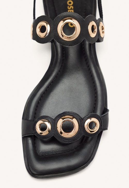 SANDALI BASSI PELLE CON OCCHIELLI SIRENA