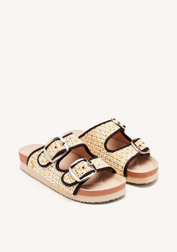 SANDALIAS RAFIA Y HEBILLAS PERSHING