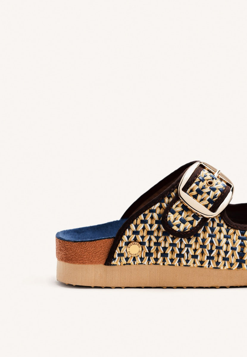 SANDALI IN RAFIA CON FIBBIE PERSHING