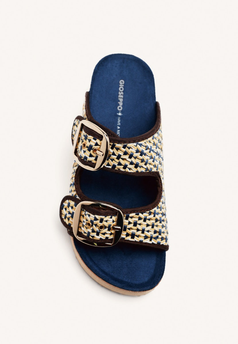 SANDALI IN RAFIA CON FIBBIE PERSHING
