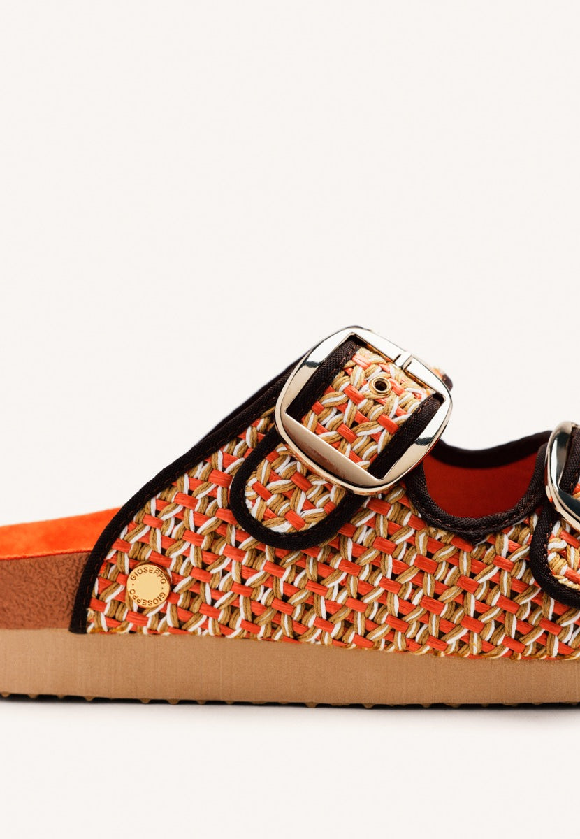 SANDALI IN RAFIA CON FIBBIE PERSHING