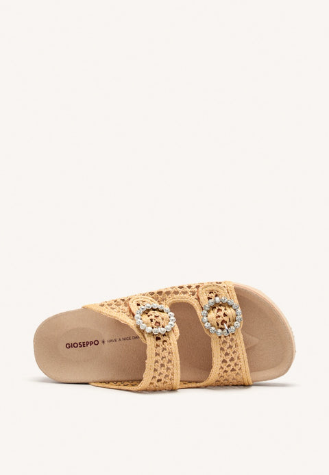 MESH AND RHINESTONE BUCKLE SANDALS PLAISTOW