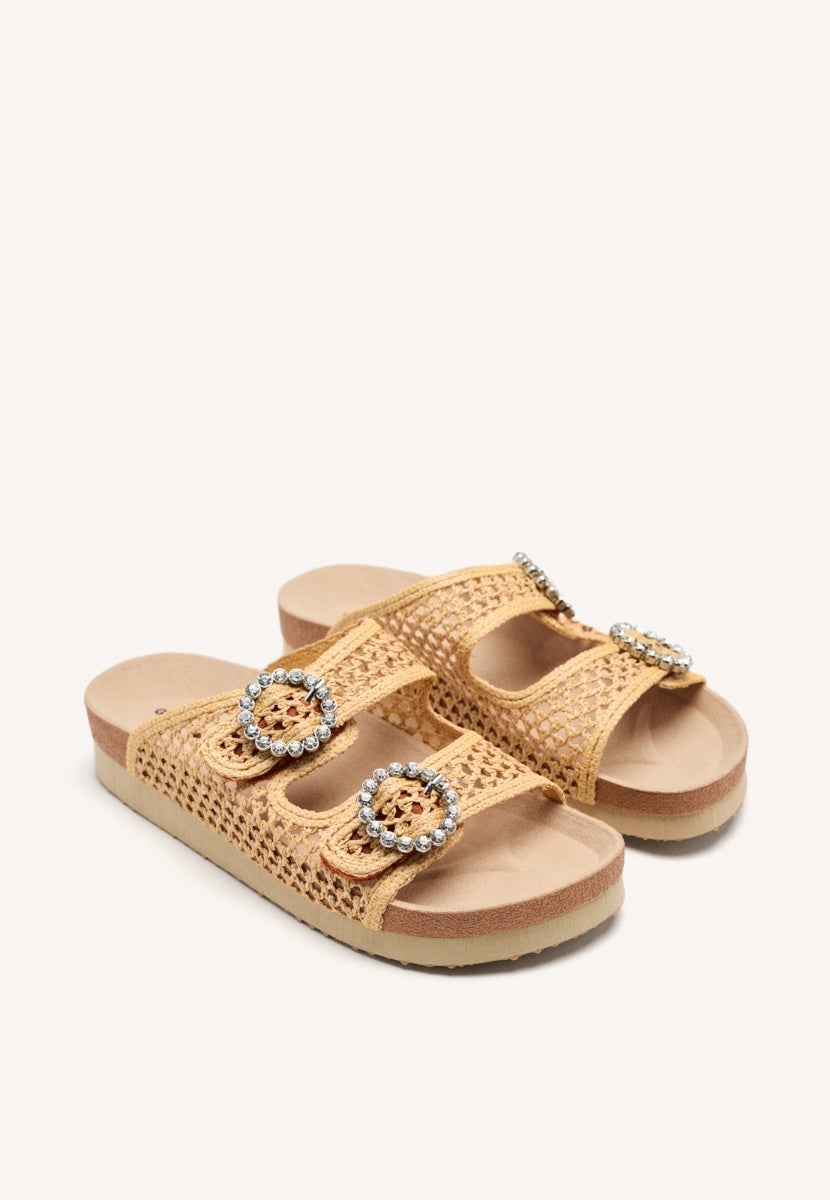 MESH AND RHINESTONE BUCKLE SANDALS PLAISTOW