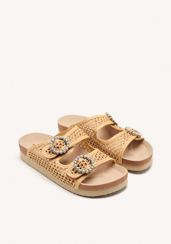SANDALI CON FIBBIA IN RETE E STRASS PLAISTOW