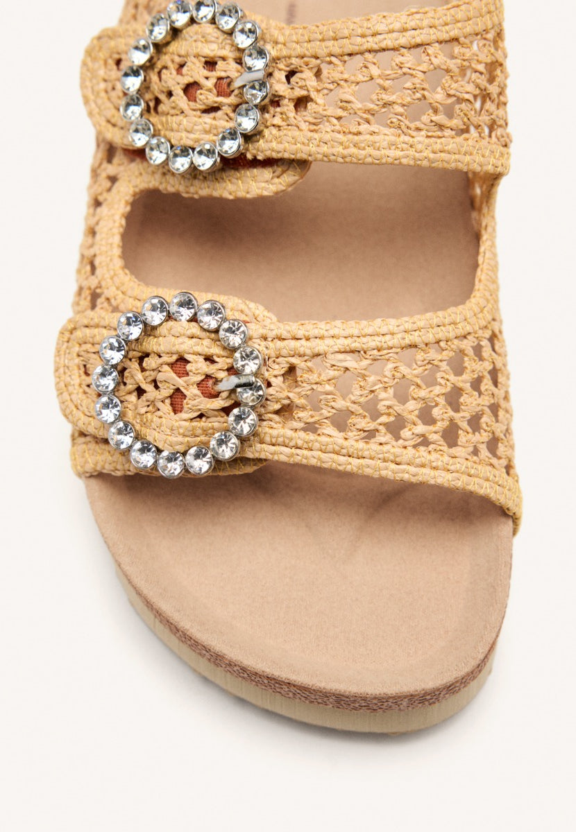 MESH AND RHINESTONE BUCKLE SANDALS PLAISTOW
