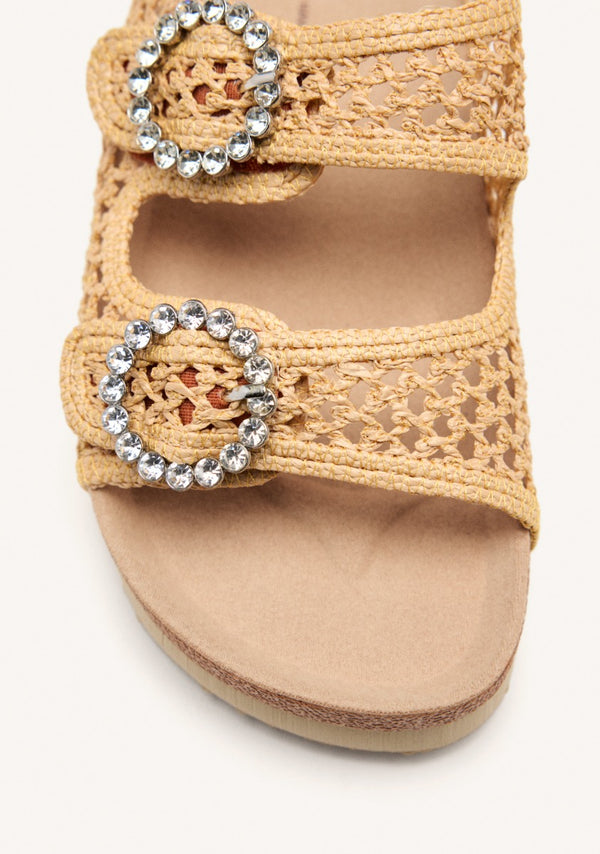 SANDALI CON FIBBIA IN RETE E STRASS PLAISTOW
