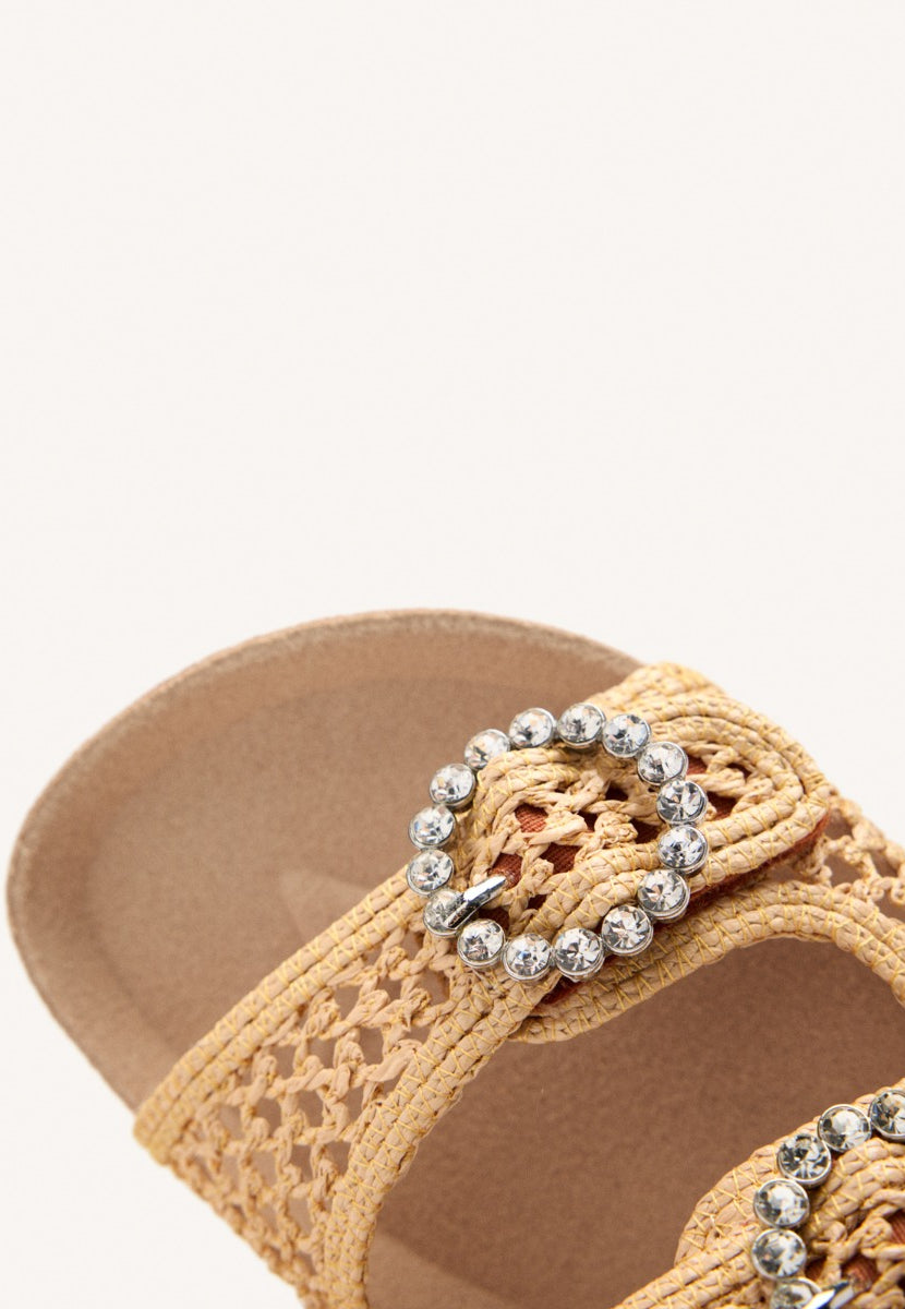 MESH AND RHINESTONE BUCKLE SANDALS PLAISTOW