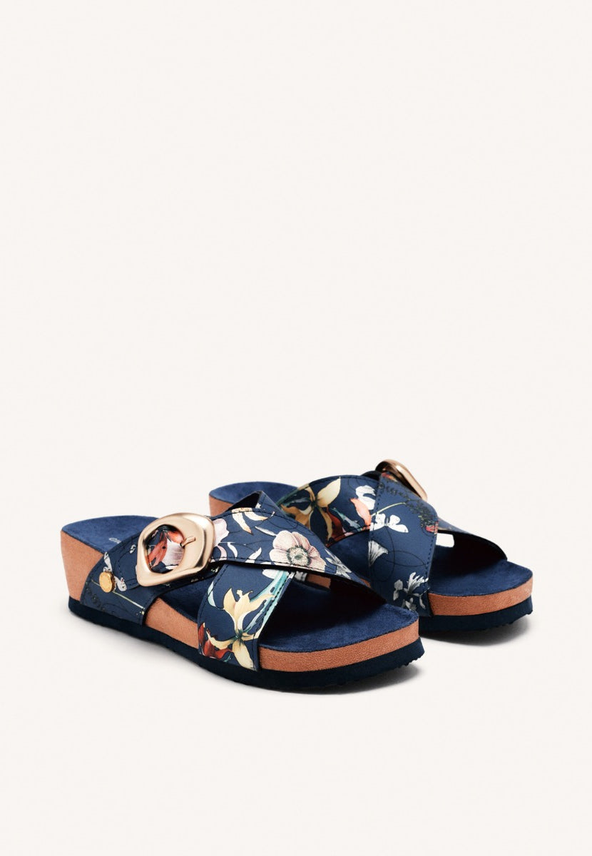 SANDALI CON ZEPPA E FIORI UXBRIDGE