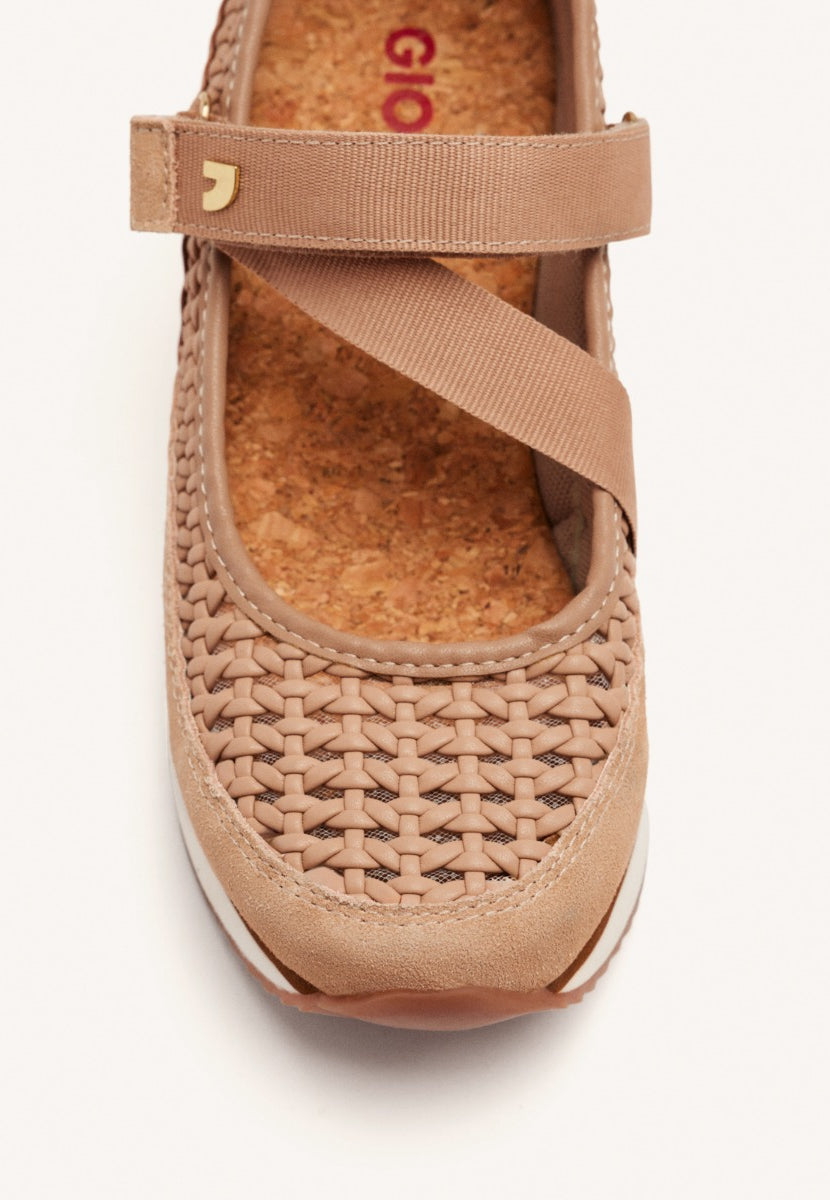 ZAPATILLAS ABIERTAS PIEL CUÑA RAFIA BELMONT