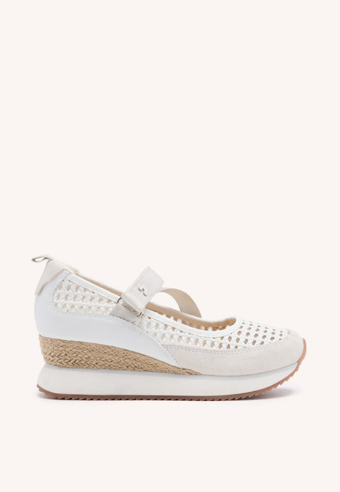 ZAPATILLAS ABIERTAS PIEL CUÑA RAFIA BELMONT