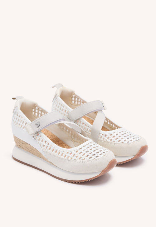 ZAPATILLAS ABIERTAS PIEL CUÑA RAFIA BELMONT