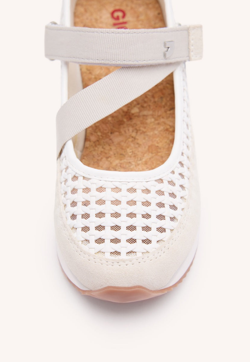 ZAPATILLAS ABIERTAS PIEL CUÑA RAFIA BELMONT
