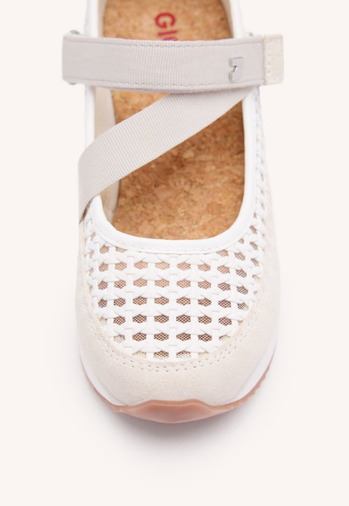 ZAPATILLAS ABIERTAS PIEL CUÑA RAFIA BELMONT