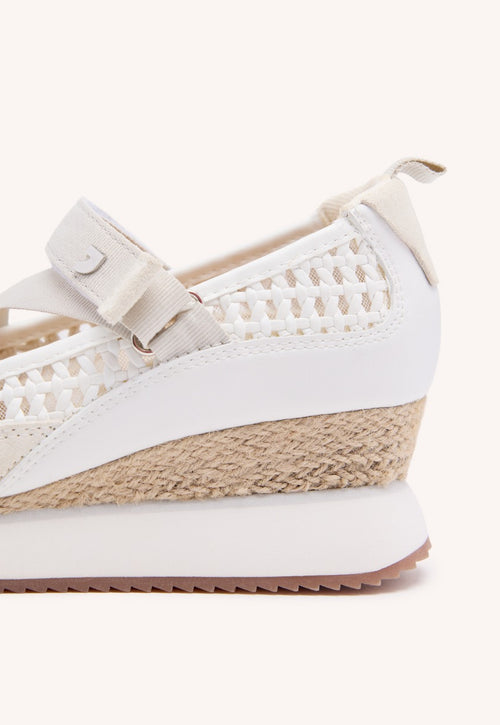 ZAPATILLAS ABIERTAS PIEL CUÑA RAFIA BELMONT