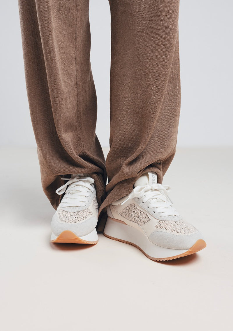 SNEAKERS PELLE CON PLATEAU GLOVER