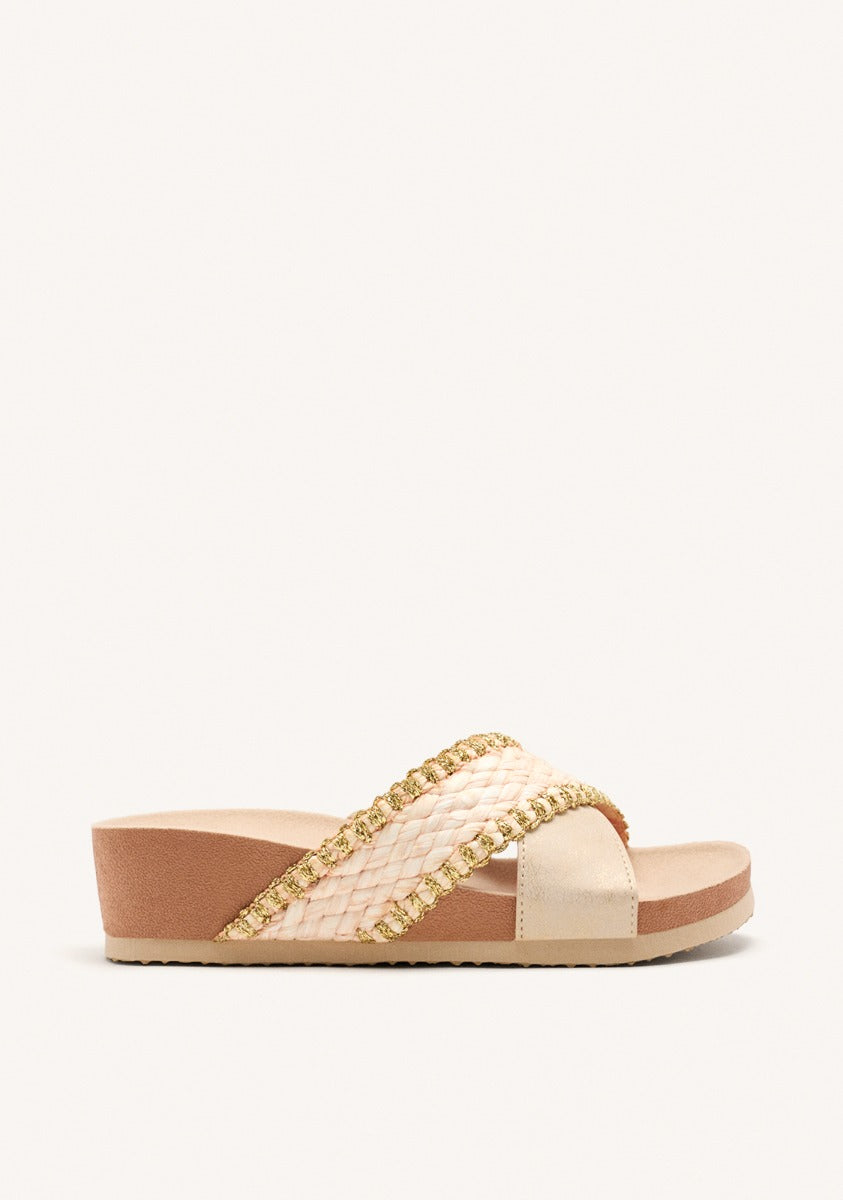 BRAIDED WEDGE SANDALS OMA
