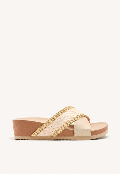 SANDALI CON ZEPPA INTRECCIATI OMA