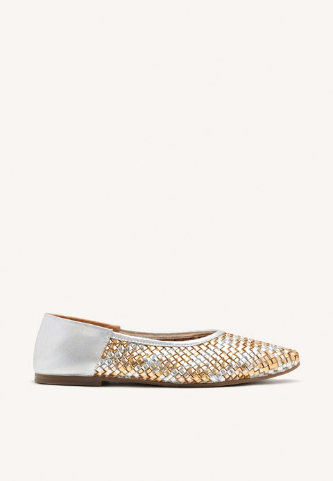 BRAIDED LEATHER BALLET FLATS HERSEY