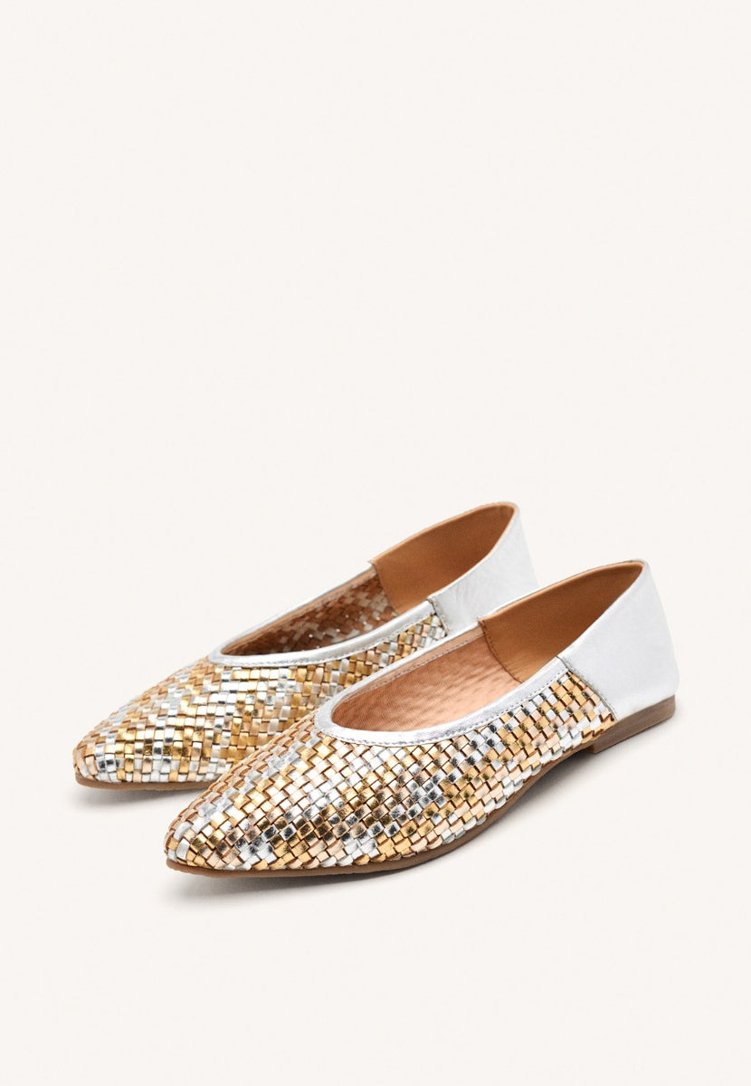 BALLERINA PELLE INTRECCIATA HERSEY