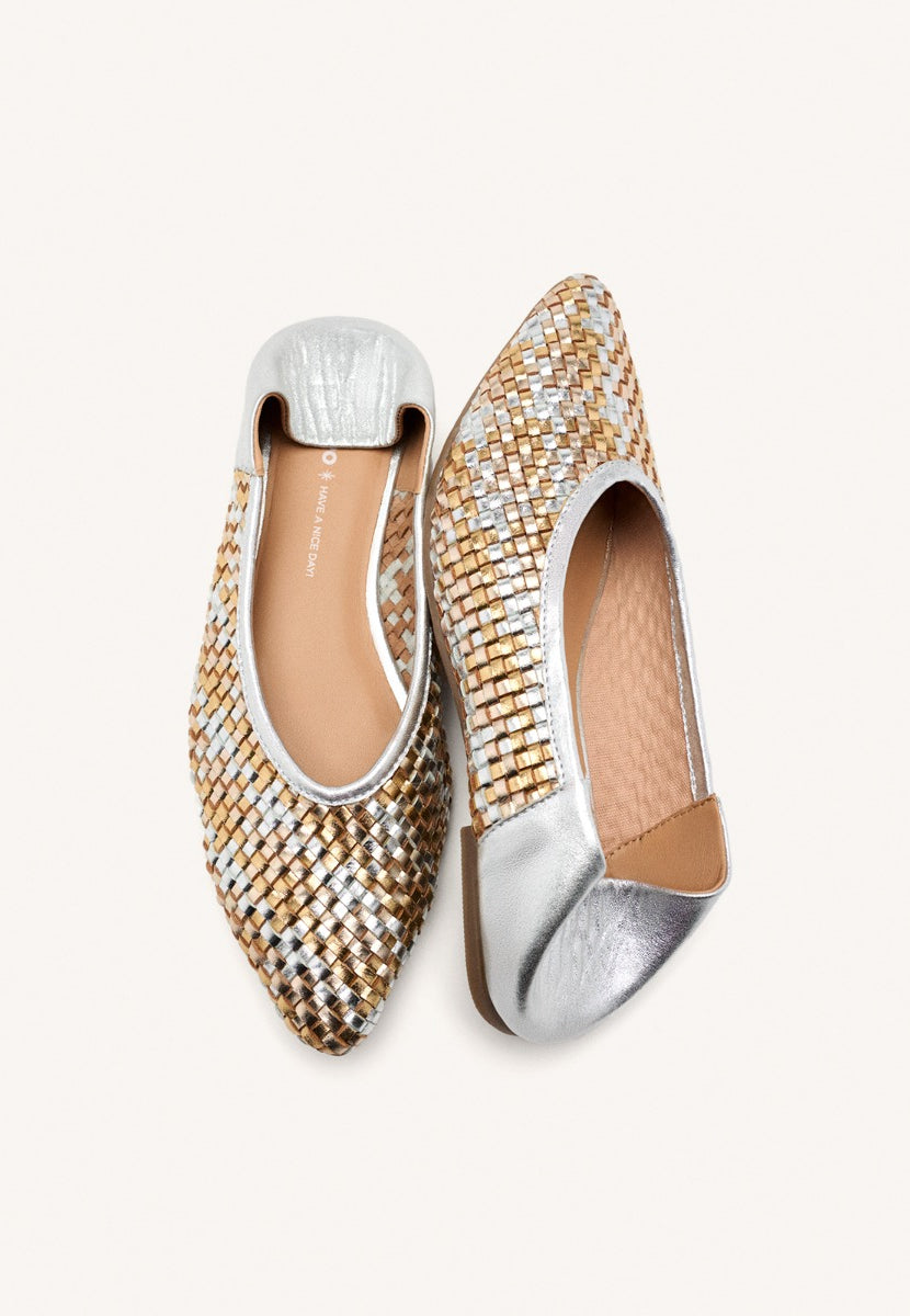 BALLERINA PELLE INTRECCIATA HERSEY