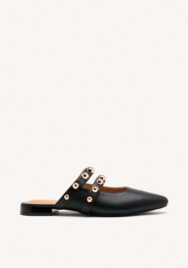 STUDDED LEATHER MULES AHNAPEE