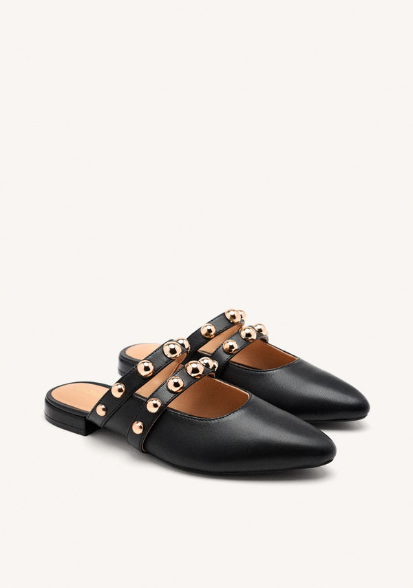 STUDDED LEATHER MULES AHNAPEE